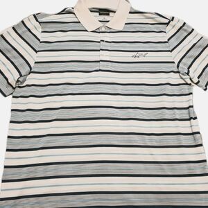 Greg Norman Shirt Men XL Attack Life Golf Polo Performance Stretch Stripe.